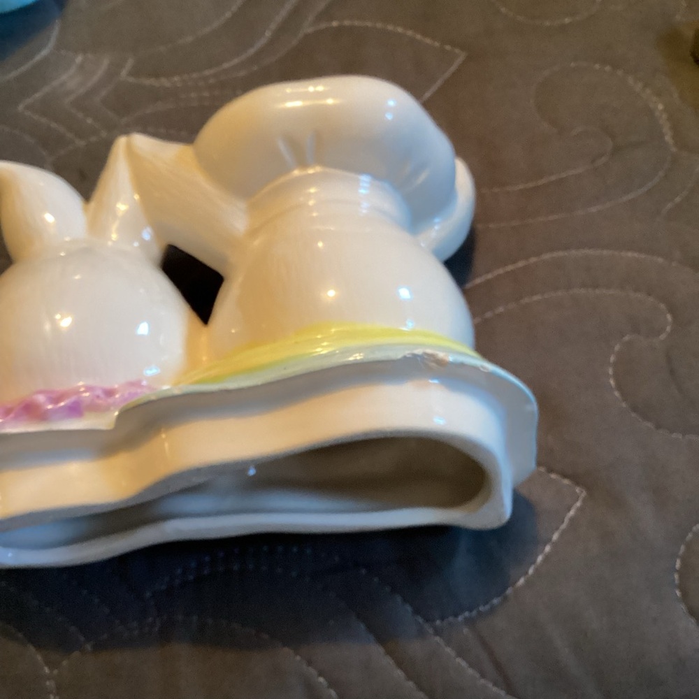 Vintage Chef Rabbit and Mrs. Chef Rabbit small cookie jar - Picture 7 of 7